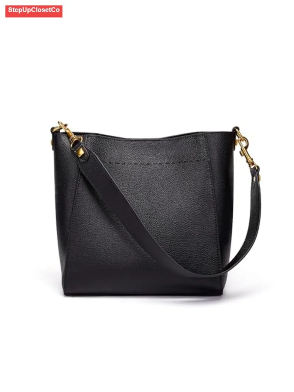 Genuine Leather Bucket Hobo Bag Women Shoulder Tote Purse Detachable Strap